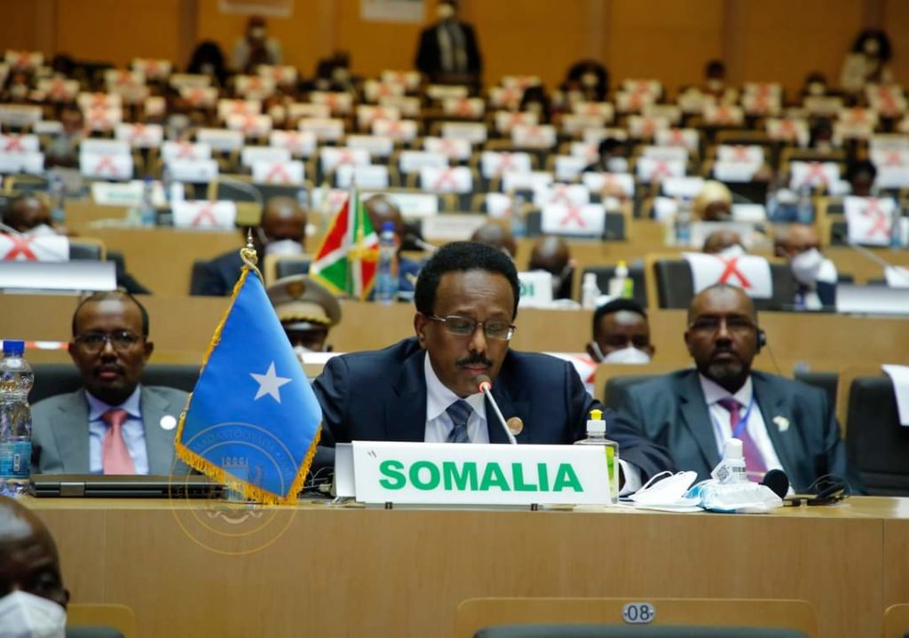 Video:-Farmaajo oo khudbad ka jeediyay fadhiga Midowga Afrika