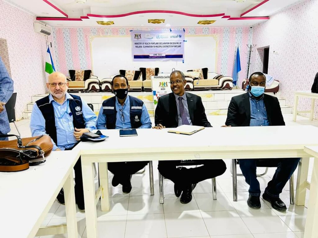 Wasaaradda Caafimaadka Puntland oo ku dhawaaqday in 5-Degmo laga soo dabarjaray Xanuunka Malaariyada.