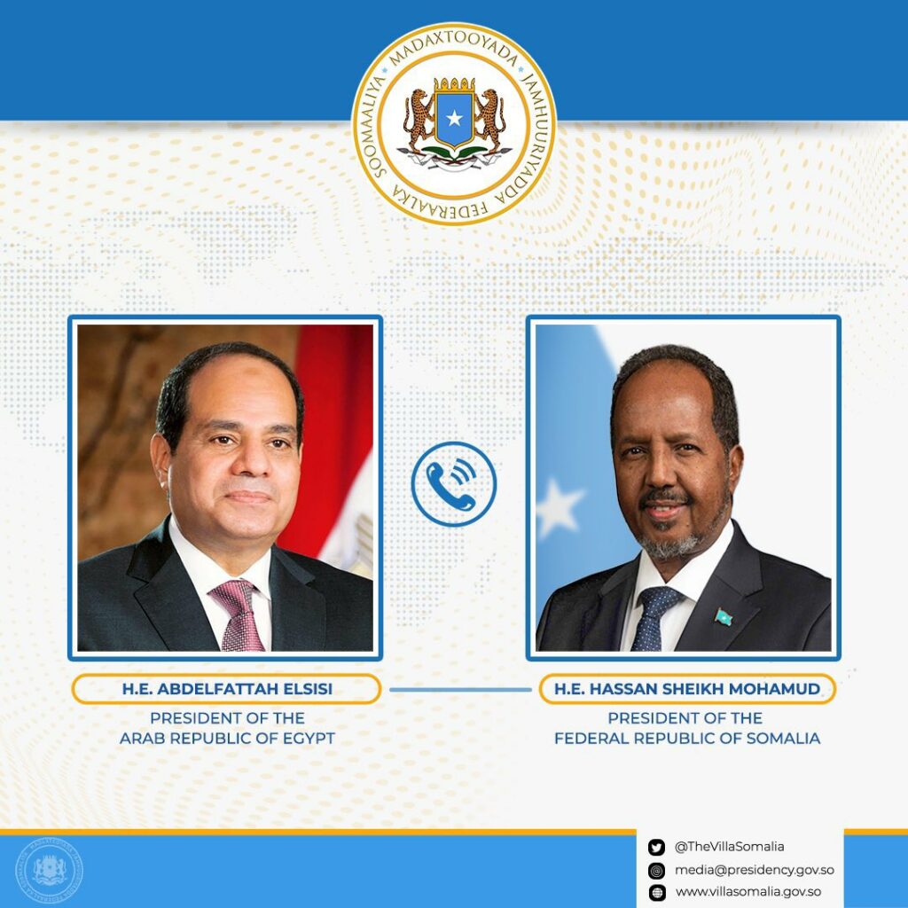Somalia – President Hassan Sheikh Mahmoud calls leaders of Egypt,Qatar