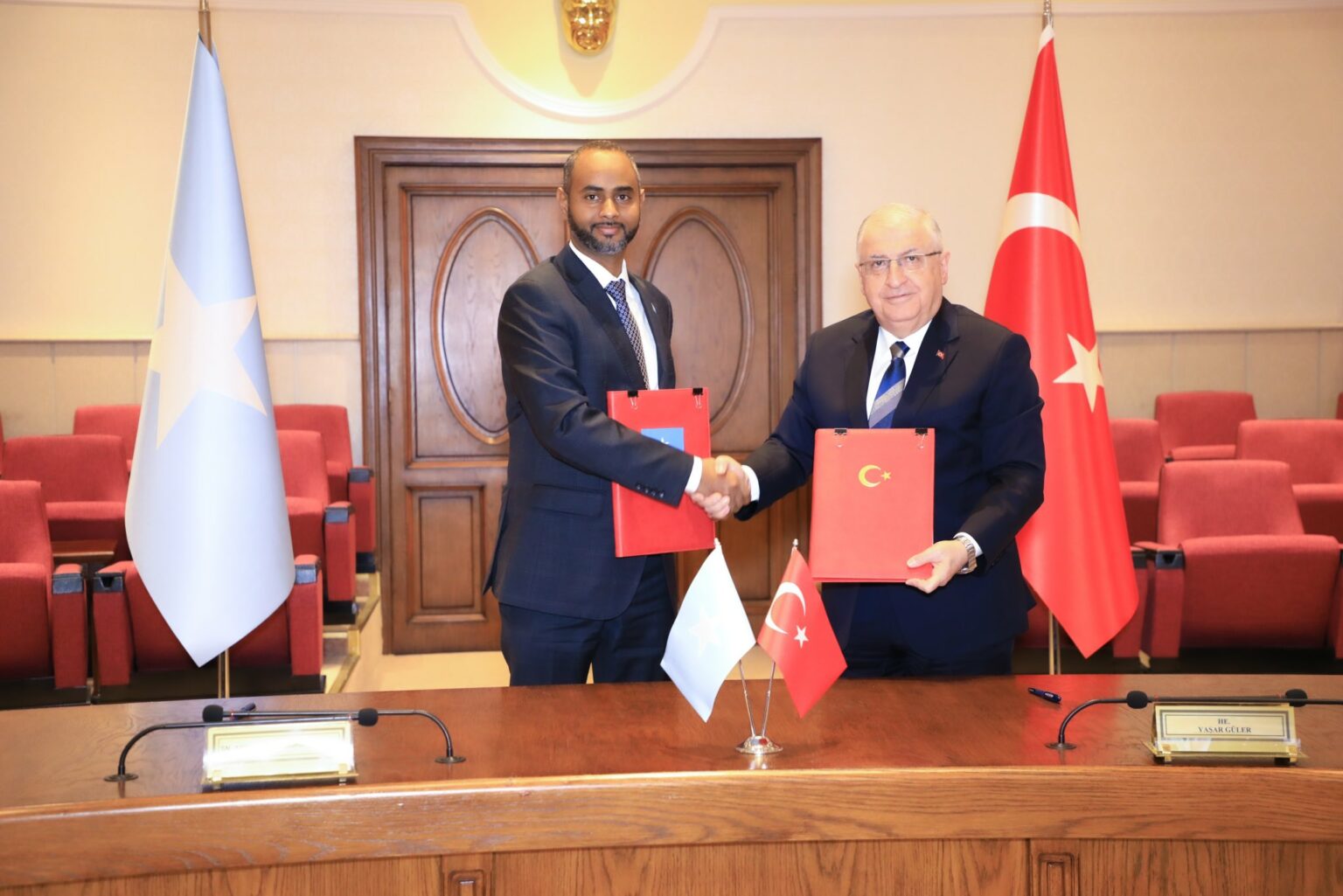 Somalia Defense Minister Signs a Defense-related Agreement with a Foreign Power.