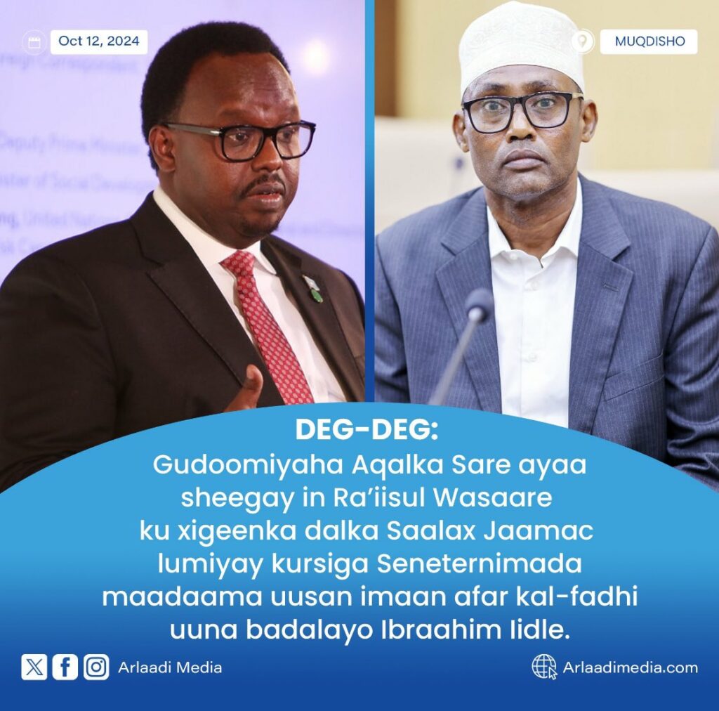 Cabdi Xaashi Oo RW xigeenka Saalax sheegay in uu ka saaray Aqalka Sare