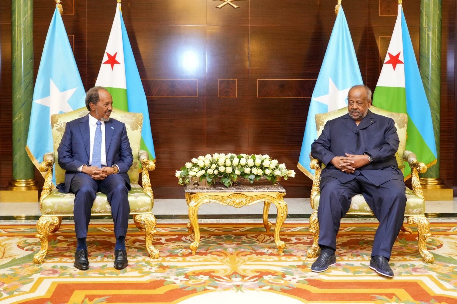 President Hassan Sh.Mohamud and President Ismail Omar Guelleh held discussions on key issues of mutual interest,