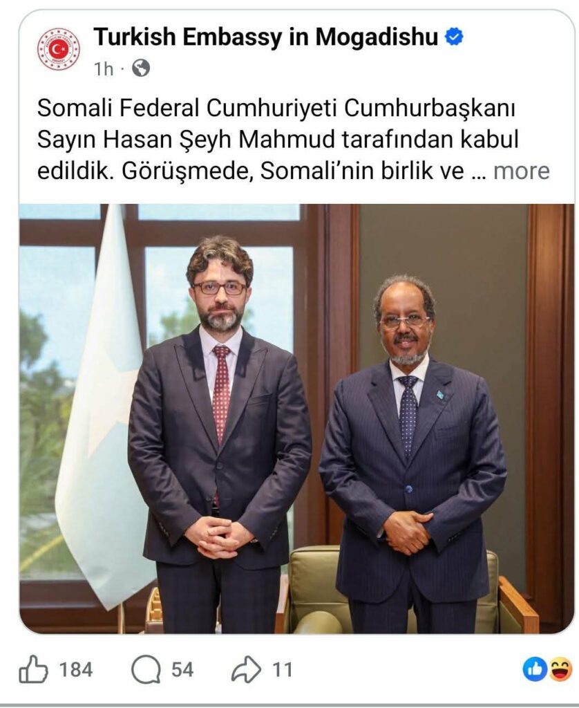 Turkiga oo taageero umuujiyay mudo kororsiga sharcidarada ah Ee Xasan Shiikh